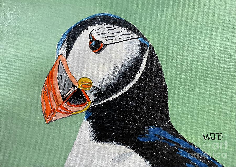 Puffin Painting by William Bowers