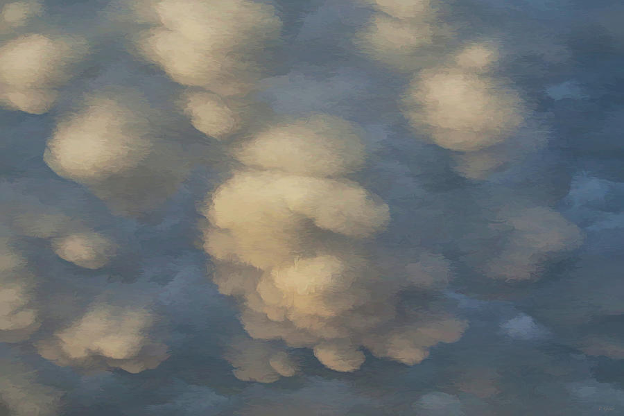 Puffy White Rain Clouds Abstract Digital Art by Tony Grider