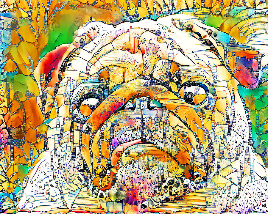 Pug Dog In Surreal Abstract 20210114 Photograph by Wingsdomain Art and Photography