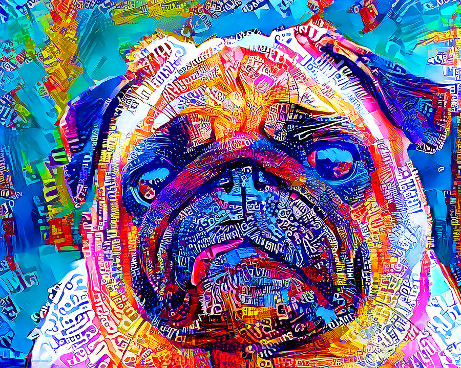 Pug Dog In Vibrant Modern Contemporary Urban Style 20210627 Photograph by Wingsdomain Art and Photography