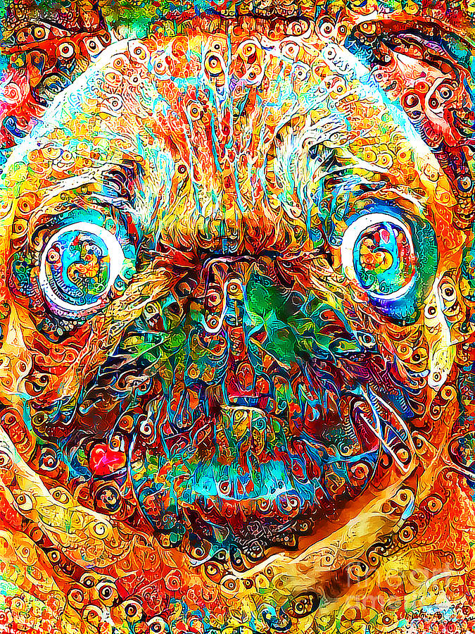 Pug Dog In Vibrant Surreal Abstract 001005 20200420 Photograph by Wingsdomain Art and Photography