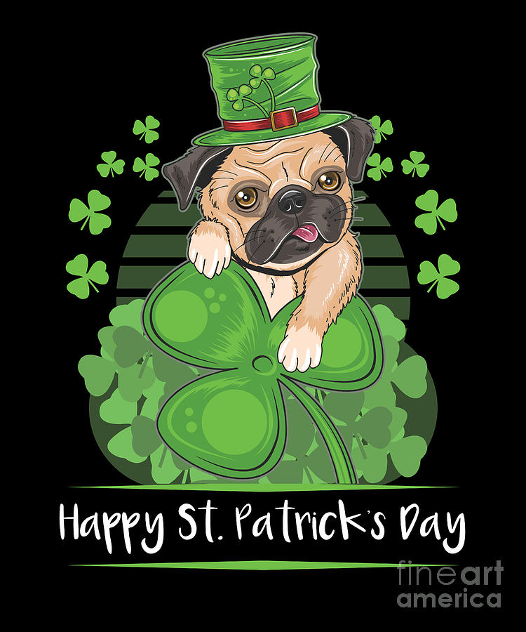 pug st patricks day shirt kids