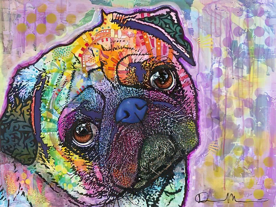 Pug Love Dog Drawing by DHBubble - Fine Art America