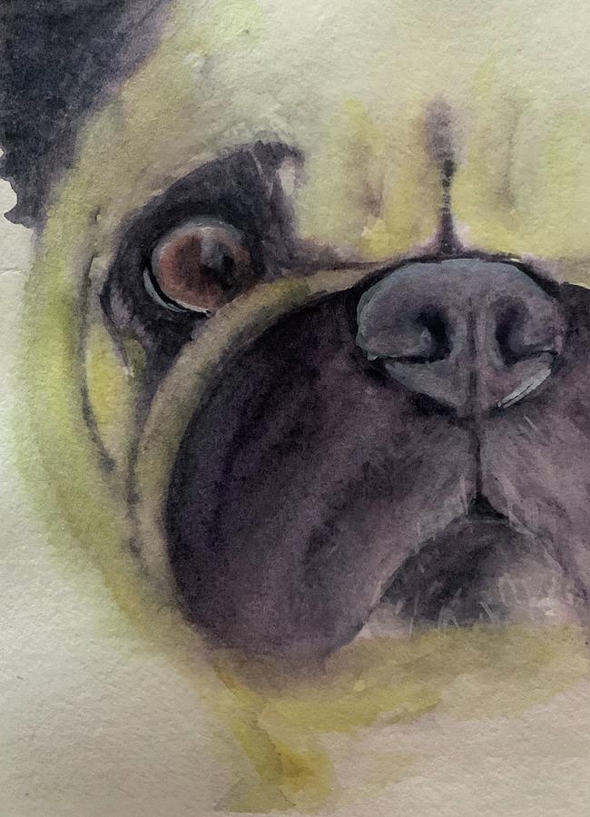 Pug Nose Boop Painting by Christine Marie Rose
