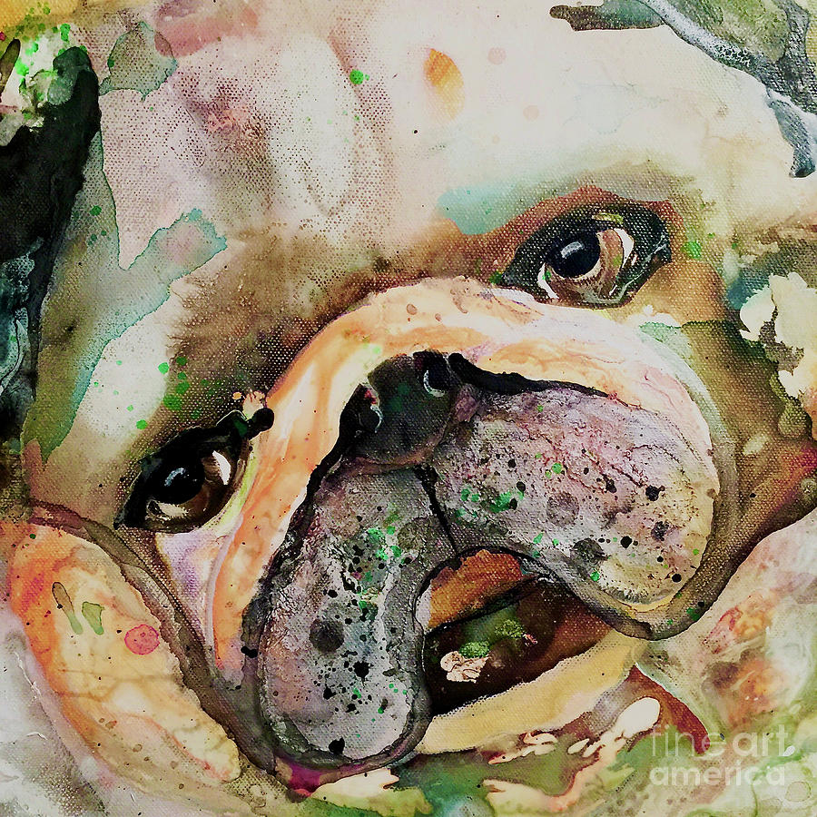 Pug Shot Painting by Kasha Ritter