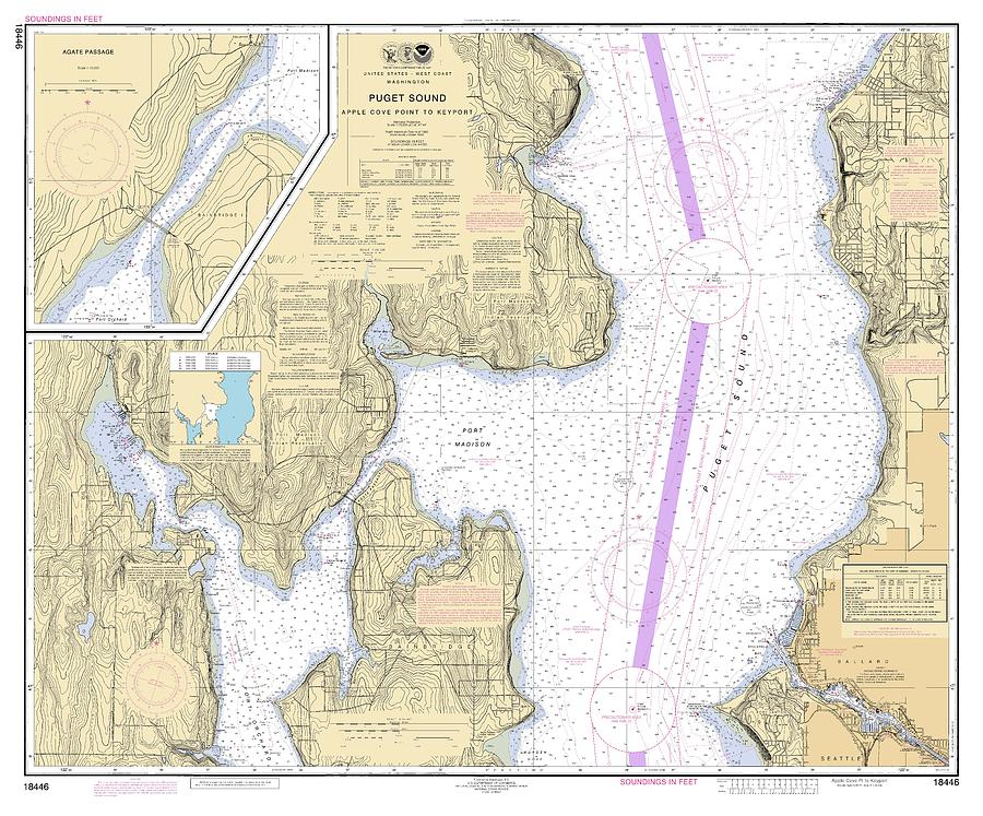 Puget Sound Apple Cove Point To Keyport Agate Passage Washington, Noaa ...