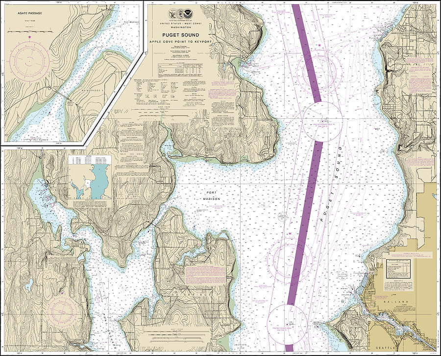 Puget Sound Apple Cove Point To Keyport Nautical Chart 18446 No Borders 