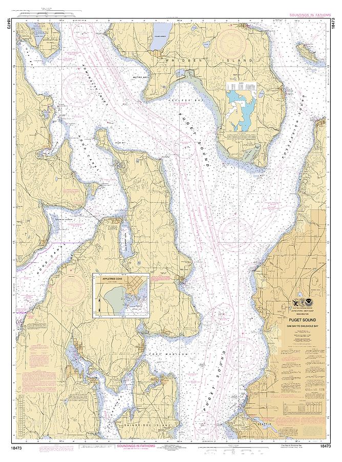 Puget Sound Oak Bay To Shilshole Bay Washington Chart 18473a, Noaa ...