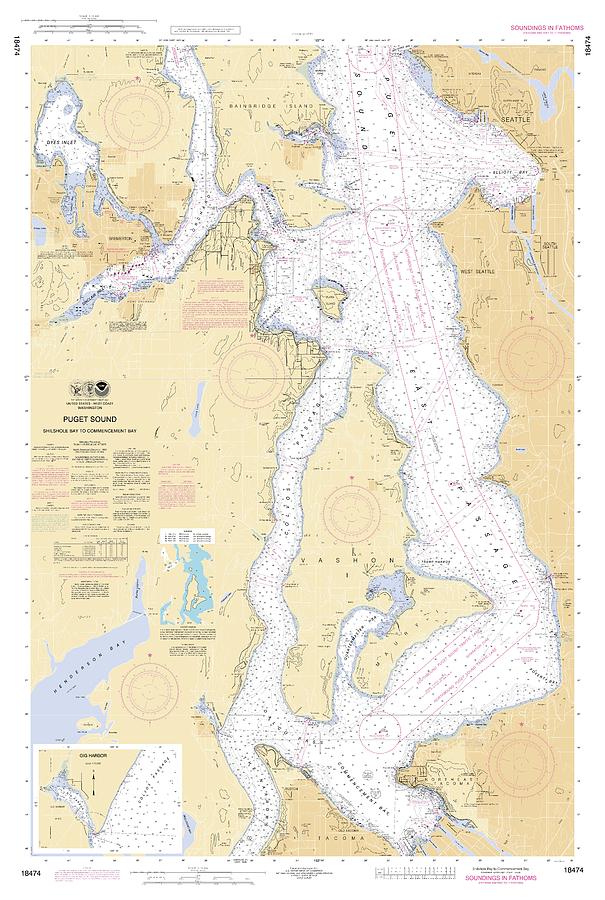 Puget Sound Shilshole Bay To Commencement Bay Washington Chart 18474a ...