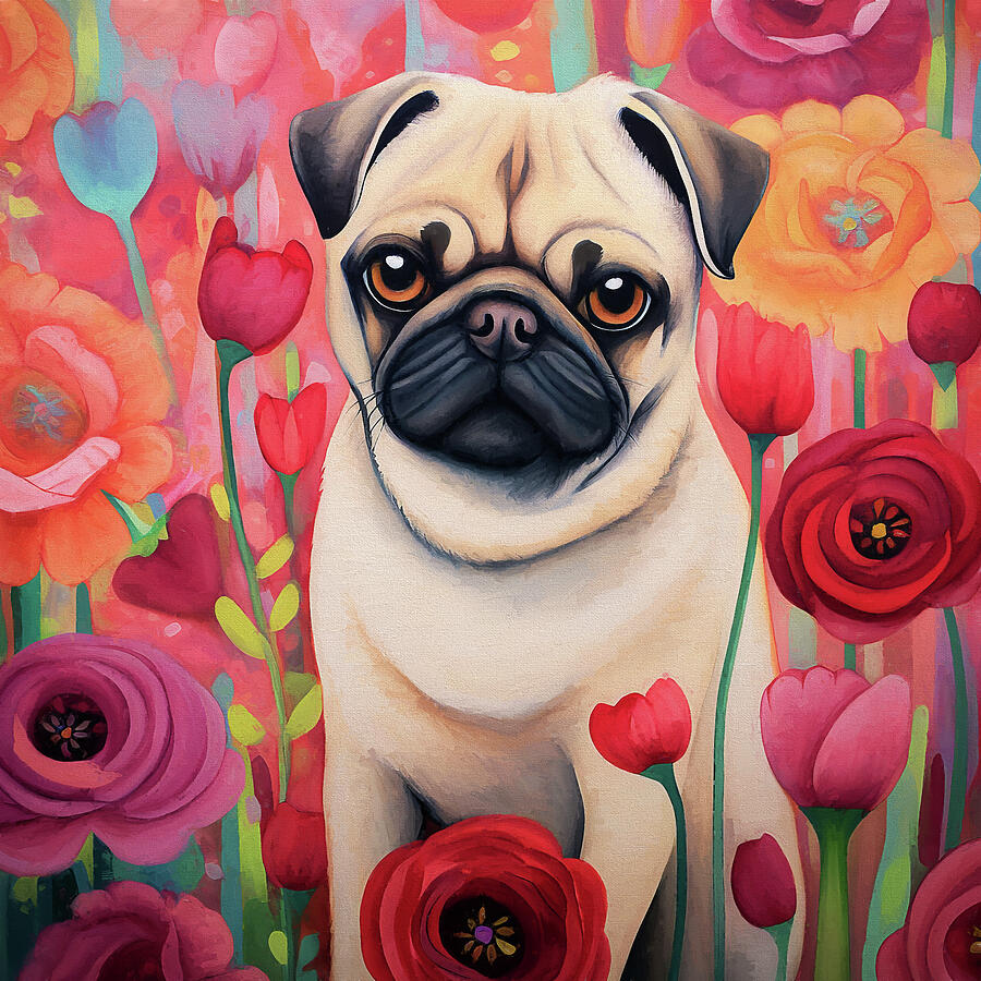 Puggles the Pug Digital Art by Peggy Collins