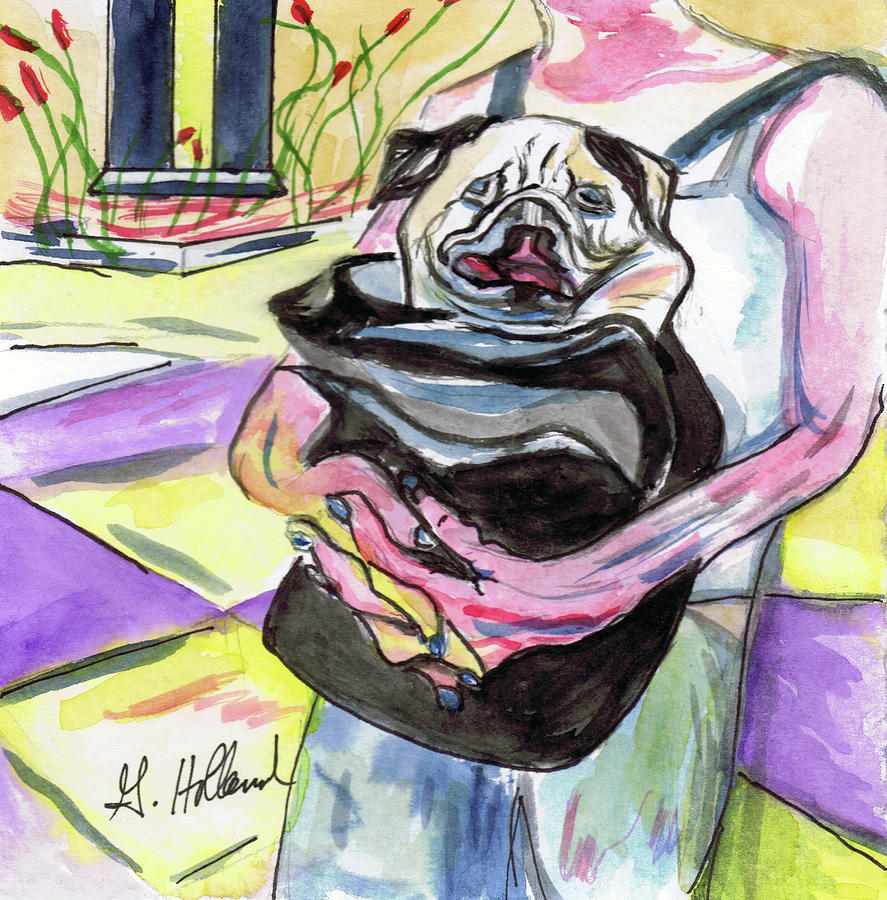 Pugs Life Painting by Genevieve Holland