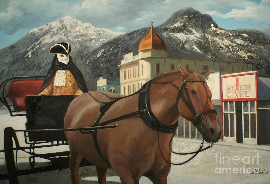 Alaska Painting - Pulcinella in Pisa by Anatol Woolf Alaska Painting - Pulcinella in Pisa by Anatol Woolf