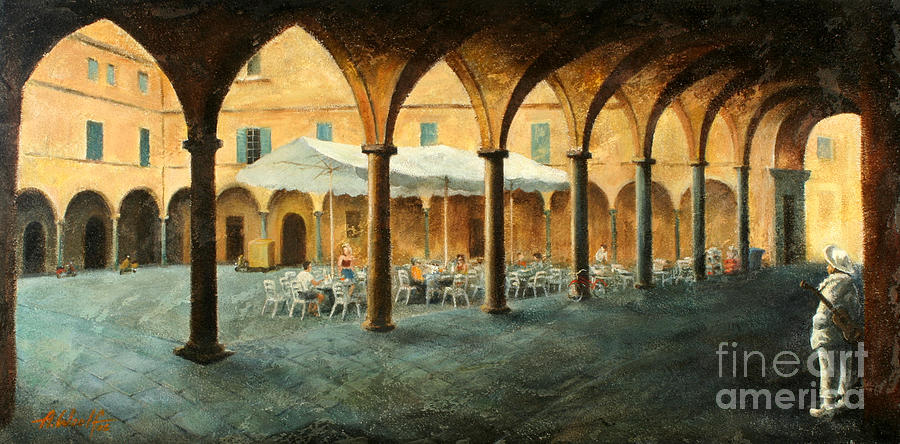 Zanni Painting - Pulcinella in Pisa, Italian Commedia dellarte by Anatol Woolf Zanni Painting - Pulcinella in Pisa, Italian Commedia dellarte by Anatol Woolf