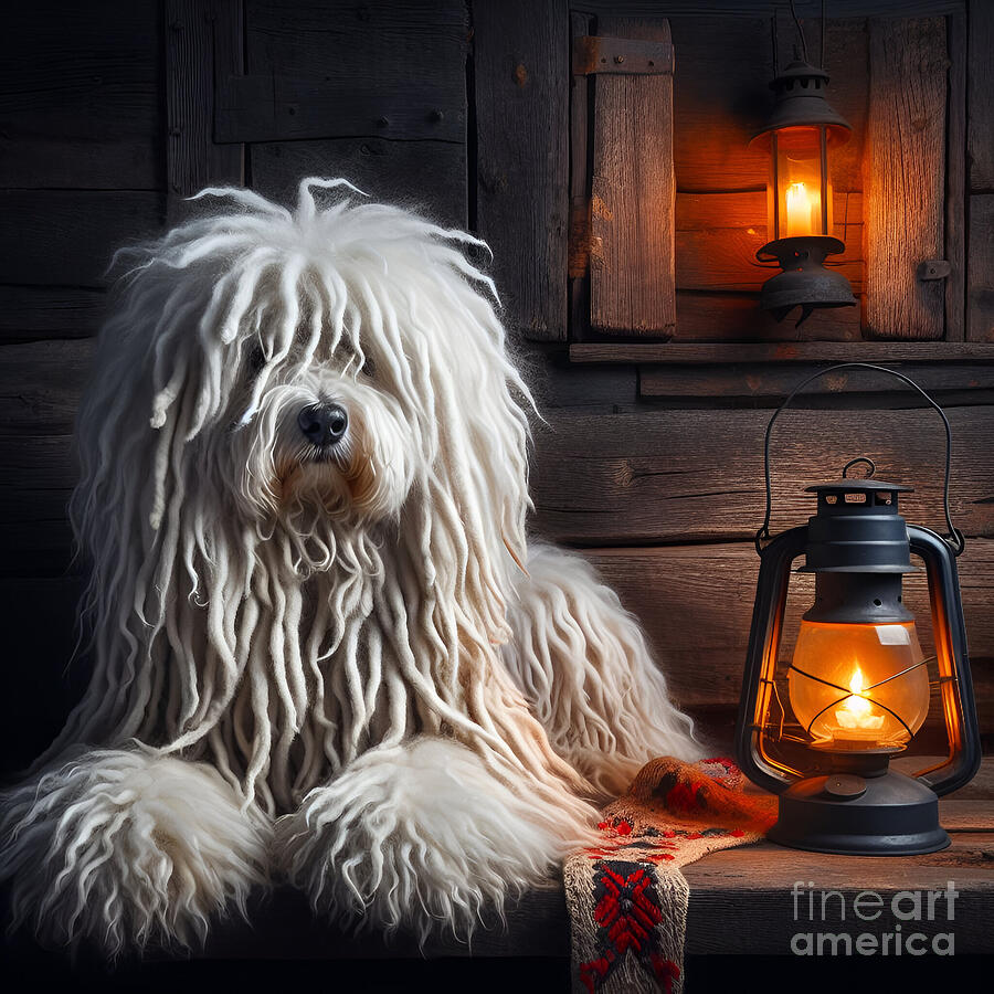 Dog Digital Art - Puli 11 by Mia-Maria Wikstrom