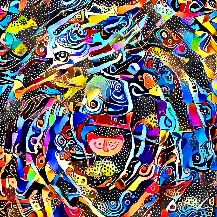 Puli Dog in Vibrant Contemporary Surreal Abstract Colors 20210206 square Photograph by Wingsdomain Art and Photography