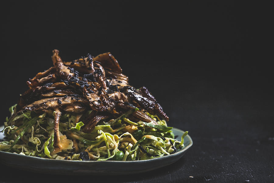 Pulled Oyster Mushrooms with Brussel Slaw Photograph by Enrique Díaz / 7cero
