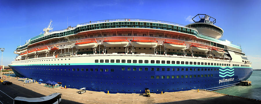 Pullmantur Monarch Cruise Ship in Cartagena Photograph by Bill Swartwout