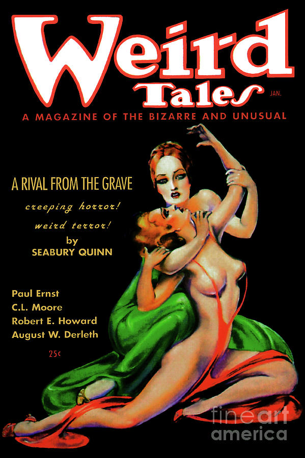 Pulp Art - Weird Tales - Risque Catfight Photograph by Sad Hill - Bizarre Los Angeles Archive