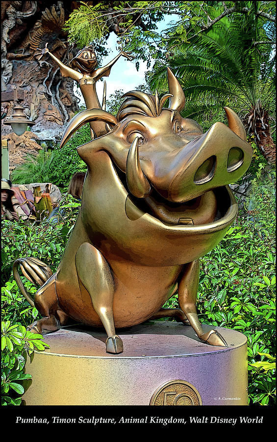 Pumbaa, Timon Sculpture, Animal Kingdom, Walt Disney World Photograph by A Macarthur Gurmankin