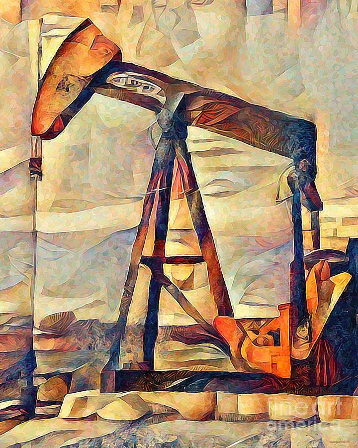 Pumpjack Oil Pump In The Fields Contemporary Art 20210719 v2 Photograph by Wingsdomain Art and Photography
