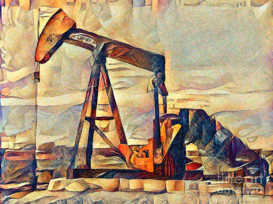 Pumpjack Oil Pump In The Fields Contemporary Art 20210719 Photograph by Wingsdomain Art and Photography
