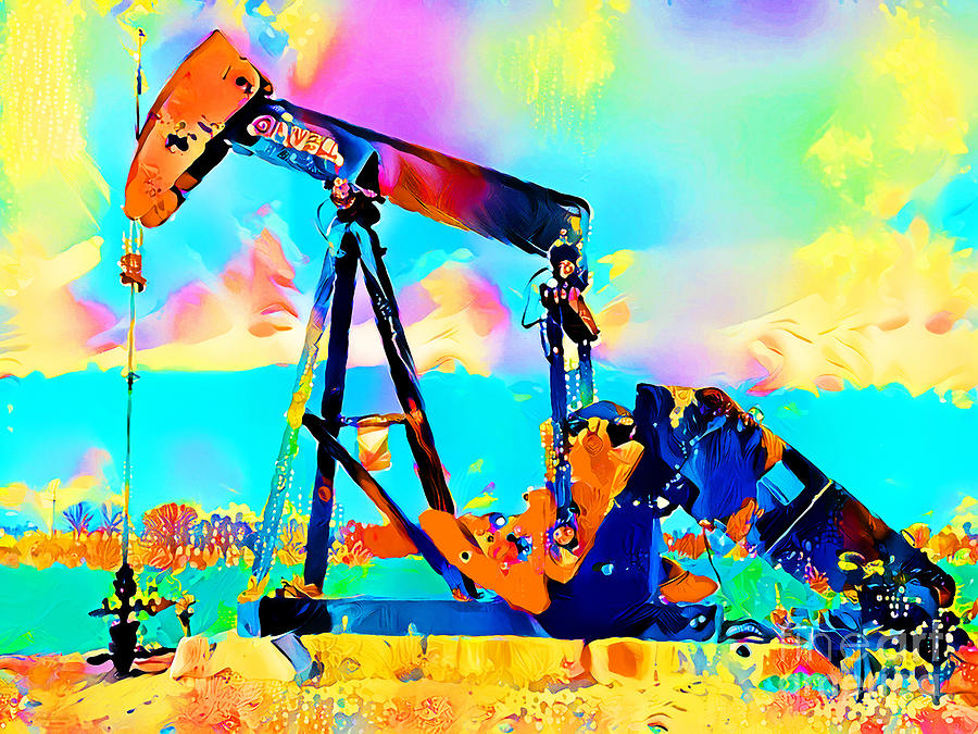 Pumpjack Oil Pump In The Fields in Vibrant Colors 20210730 Photograph by Wingsdomain Art and Photography