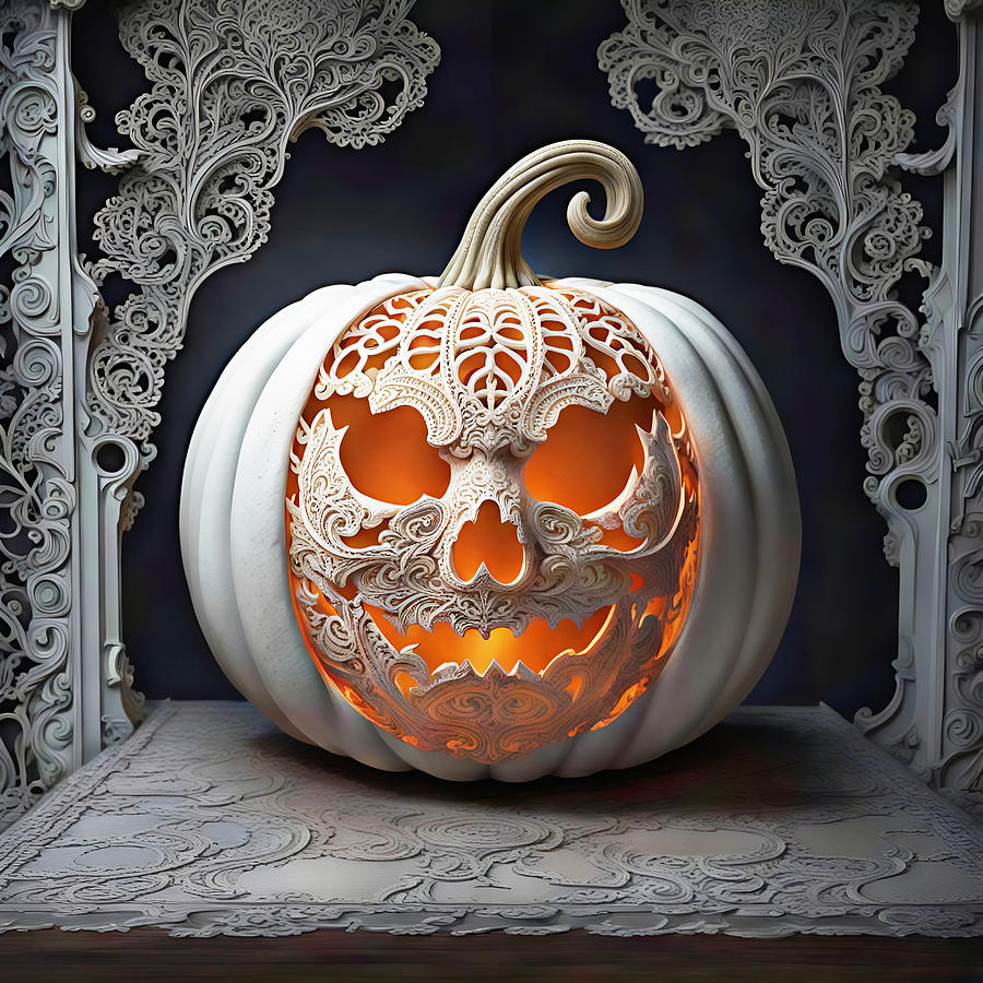 Pumpkin and Lace Digital Art by Michael Moriarty
