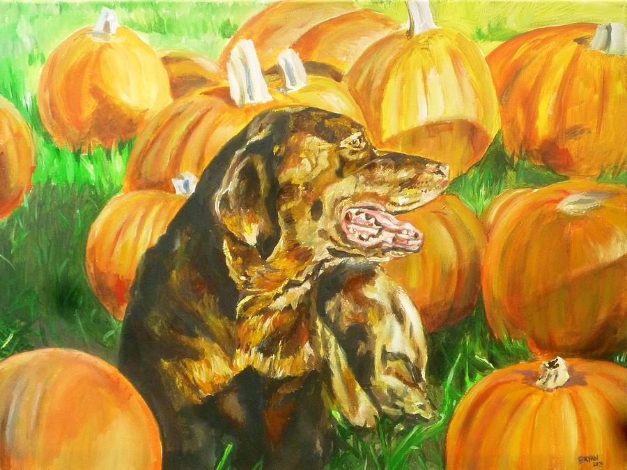 Pumpkin Painting by Bryan Bustard