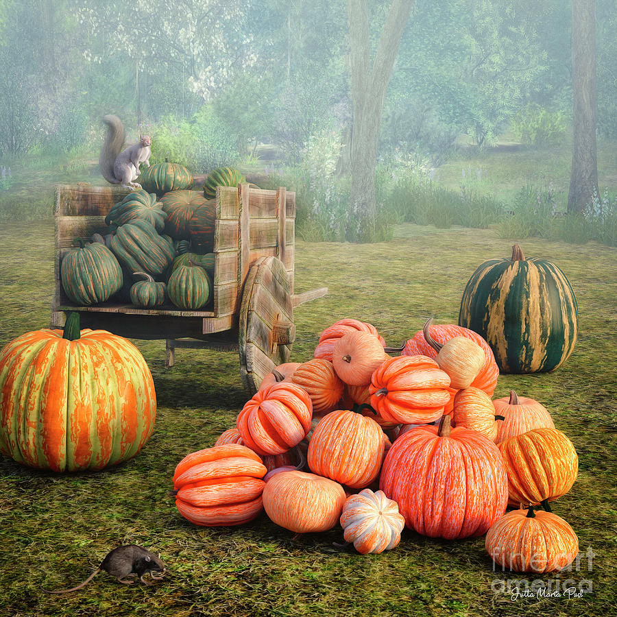 Pumpkin Day Digital Art by Jutta Maria Pusl