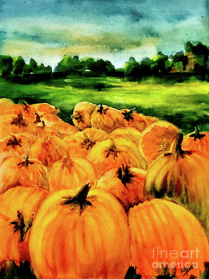 Pumpkin Farm Painting by Eileen Kelly