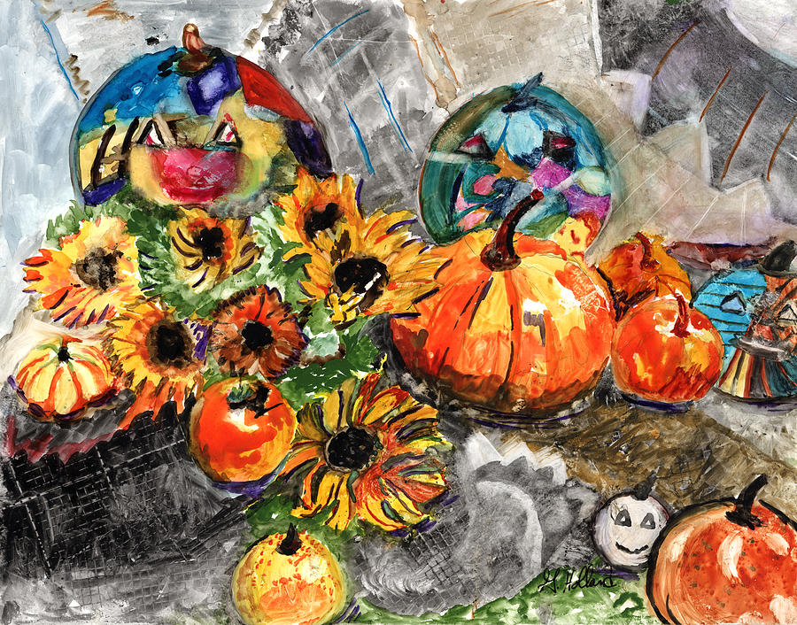 Variety in Pumpkins Painting by Genevieve Holland