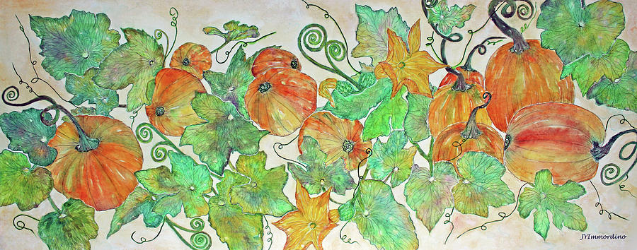 Pumpkin Harvest  Painting by Janet Immordino