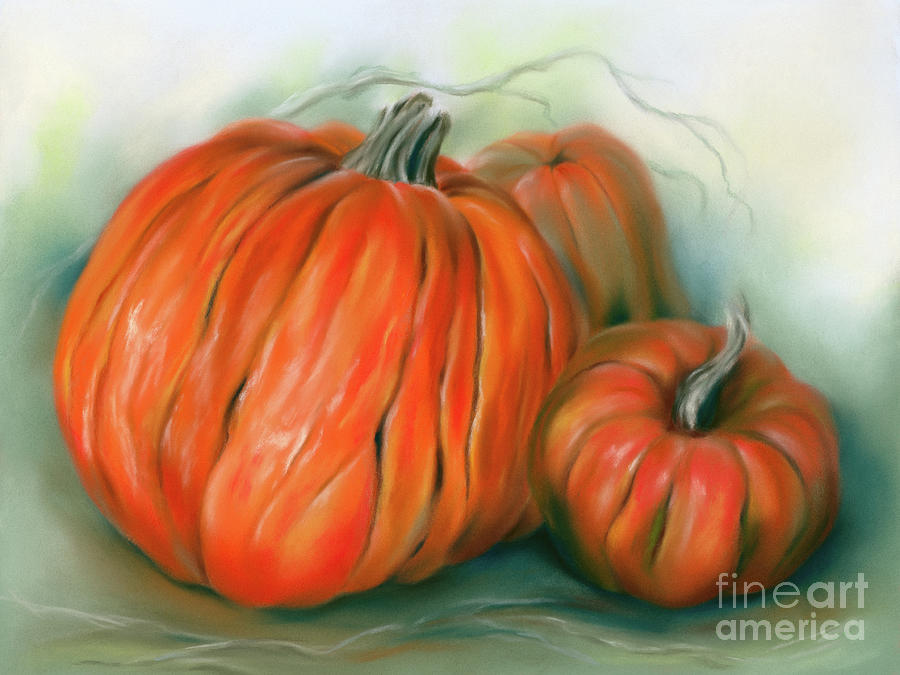 Pumpkin Patch Autumn Trio Painting by MM Anderson