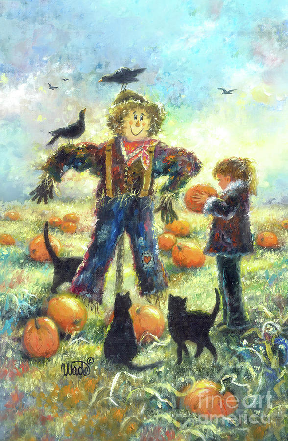 Pumpkin Patch Girl Painting by Vickie Wade