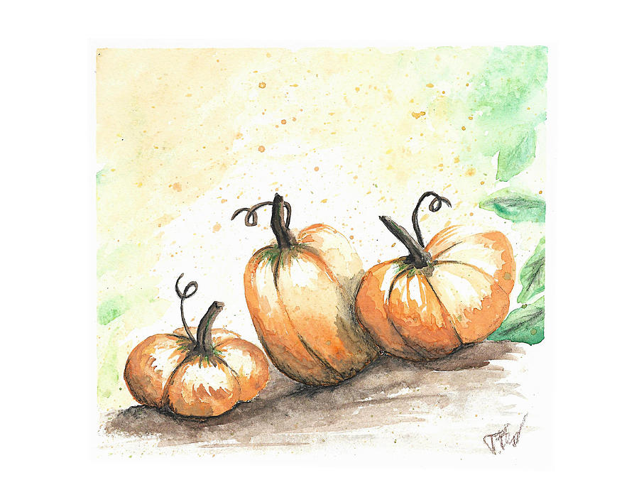 Pumpkin Patch Painting by Tatiana Fess