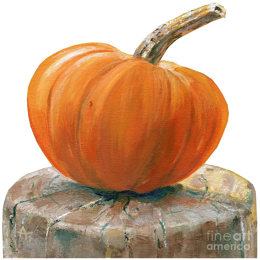 Pumpkin Perch - transparent Painting by Annie Troe