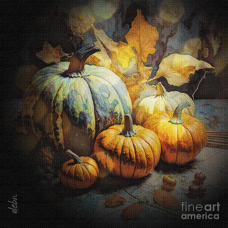 Pumpkin Still Life Digital Art by Deb Nakano