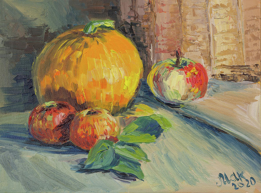 Pumpkin still life Painting by Nataly Mak - Fine Art America