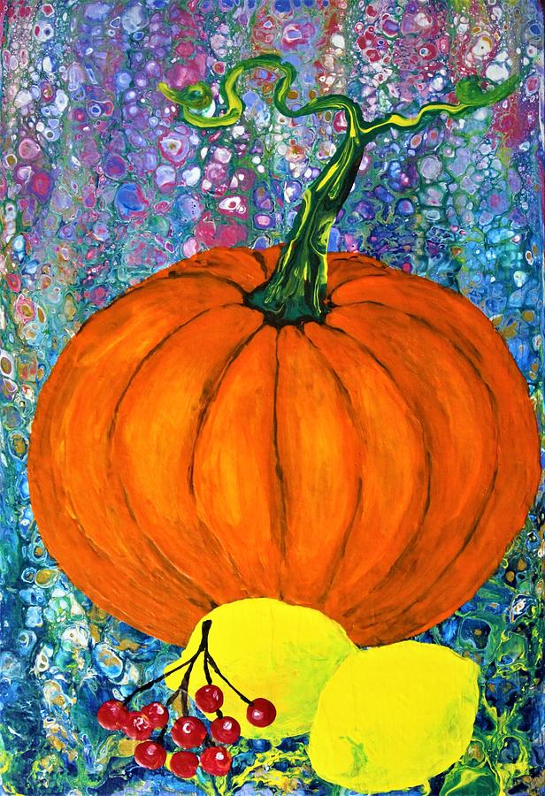 Pumpkin with Lemons Painting by Tanya Harr