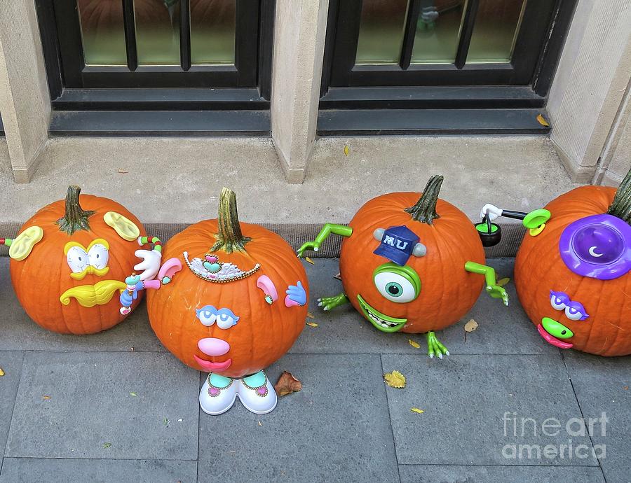 Pumpkins Dress Up for Hallowen Photograph by Patricia Youngquist