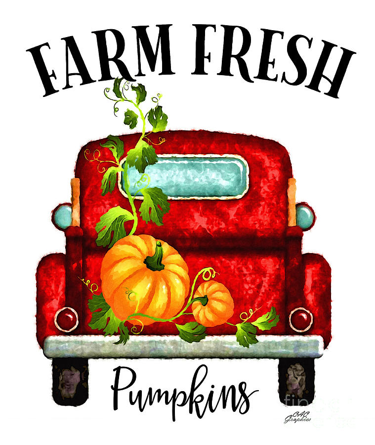 Pumpkins Farm Fresh Painting By Cac Graphics - Fine Art America