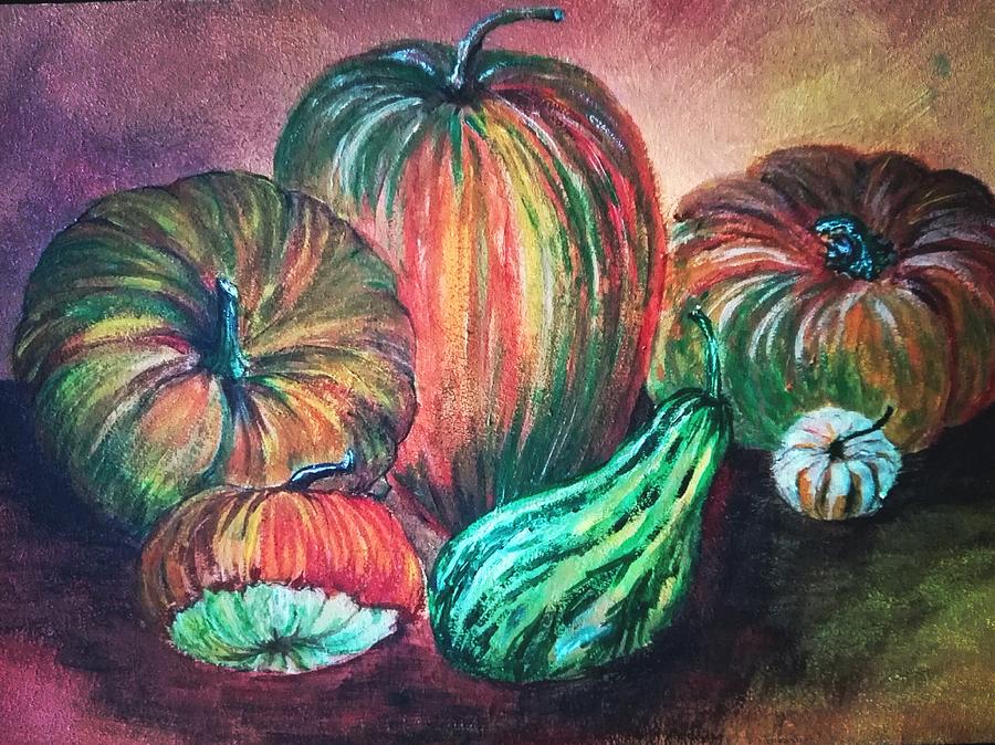 Pumpkin Painting - Pumpkins by Iryna Shatynska-Mytsyk Pumpkin Painting - Pumpkins by Iryna Shatynska-Mytsyk