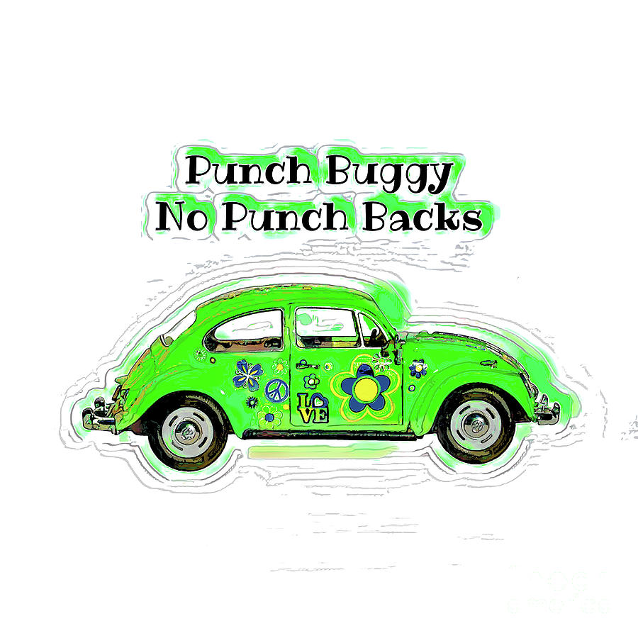 Vintage Mixed Media - Punch Buggy No Punch Back by Tina LeCour