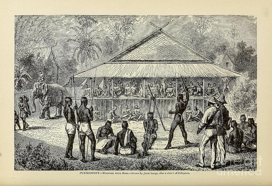 Punishment Whipping with Rods n4 Drawing by Historic Illustrations