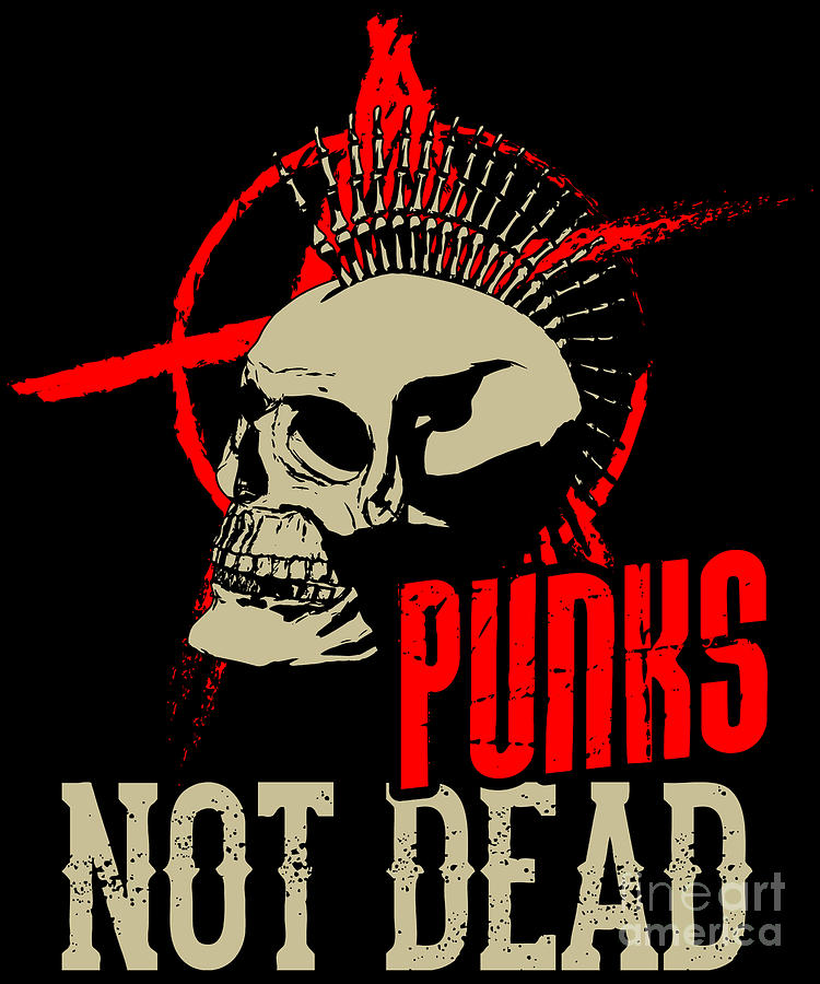 Punks Not Dead - Punk Skull Heavymetal Digital Art by Alessandra Roth ...