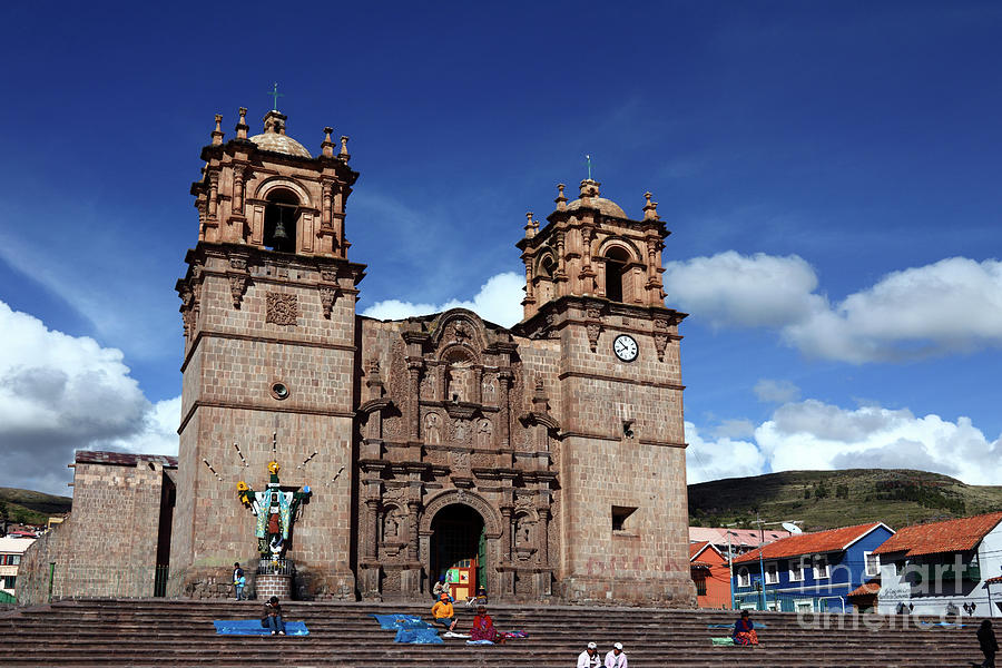 Puno cathedral Peru Photograph by James Brunker