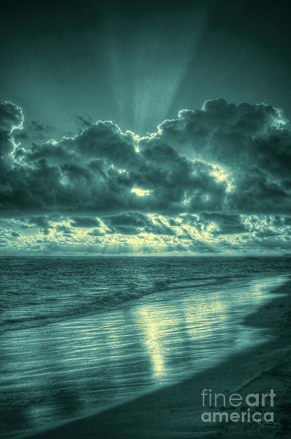 Punta Cana Sunrise In Teal Photograph by Jeff Breiman
