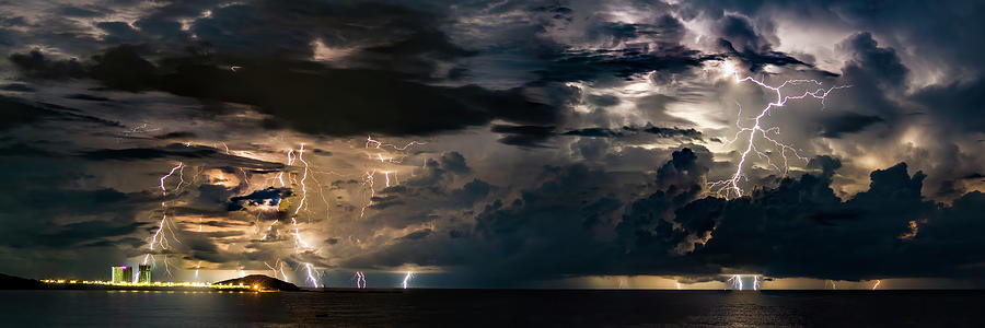 Punta Cerritos Lightning Storm Mazatlan Mexico Photograph by Tommy Farnsworth