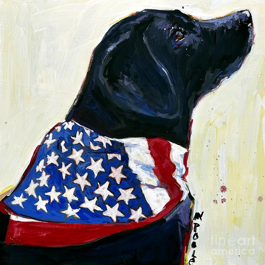 Pup Patriot Painting by Molly Poole