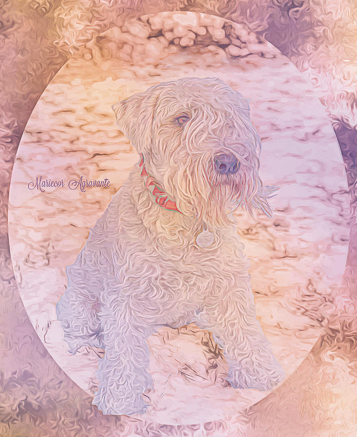 Dog Mixed Media - Pup Smart, Sepia Rose Gold by Mariecor Agravante